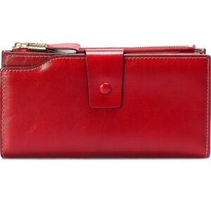 Elegant Red Genuine Leather Women's Wallet NWOT